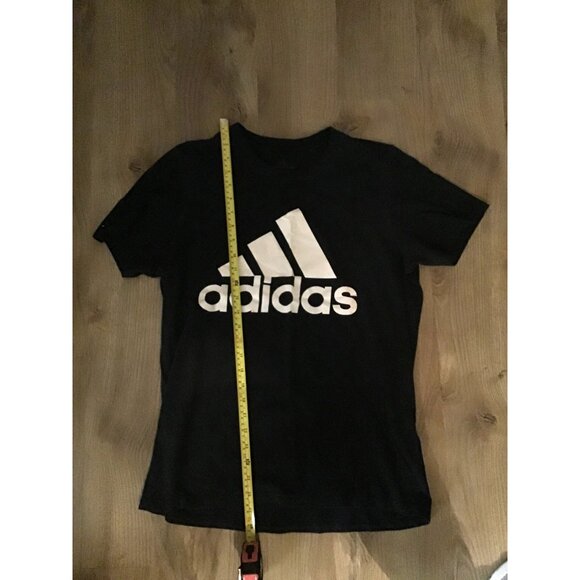 ADIDAS- MENS BLACK SHORT SLEEVE CREW NECK PULLOVER T-SHIRT SIZE MEDIUM - Picture 6 of 6